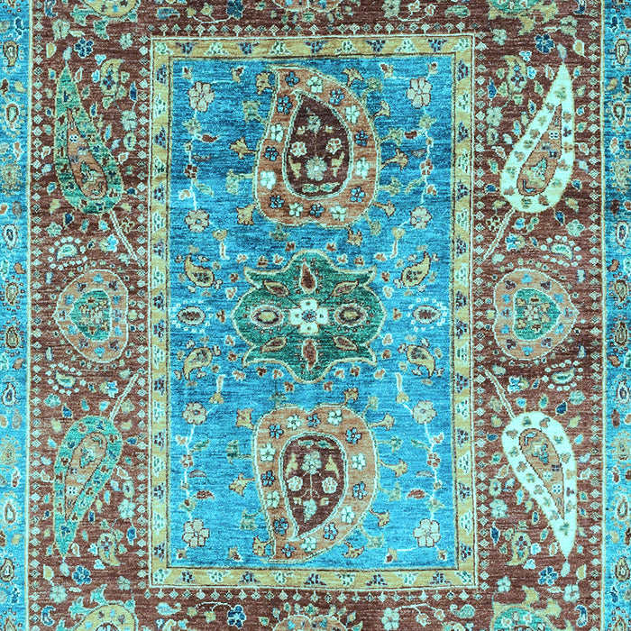 Machine Washable Oriental Light Blue Traditional Rug, wshabs3531lblu