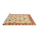 Sideview of Machine Washable Abstract Brown Gold Rug, wshabs3532