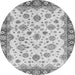 Round Abstract Gray Modern Rug, abs3532gry