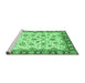 Sideview of Machine Washable Abstract Emerald Green Modern Area Rugs, wshabs3532emgrn