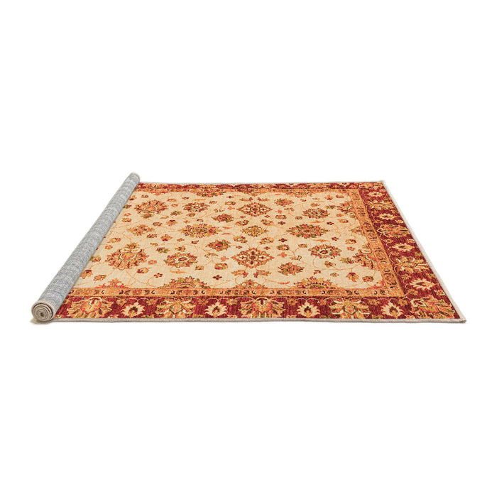 Sideview of Machine Washable Abstract Orange Modern Area Rugs, wshabs3532org