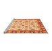 Sideview of Machine Washable Abstract Orange Modern Area Rugs, wshabs3532org