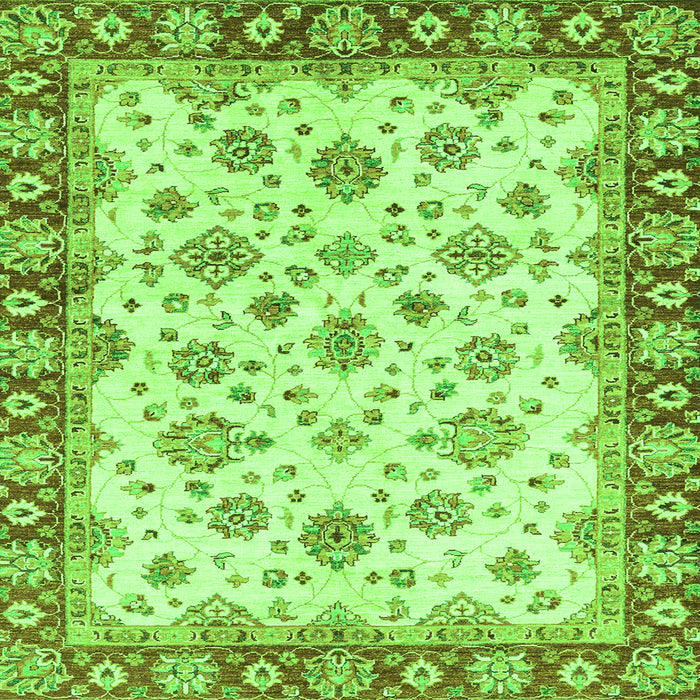 Square Abstract Green Modern Rug, abs3532grn