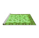 Sideview of Machine Washable Abstract Green Modern Area Rugs, wshabs3532grn