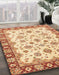 Abstract Brown Gold Modern Rug in Family Room, abs3532