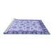 Sideview of Machine Washable Abstract Blue Modern Rug, wshabs3532blu