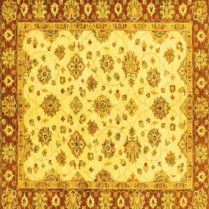 Square Machine Washable Abstract Yellow Modern Rug, wshabs3532yw