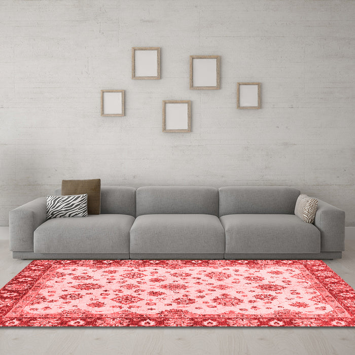 Modern Red Washable Rugs