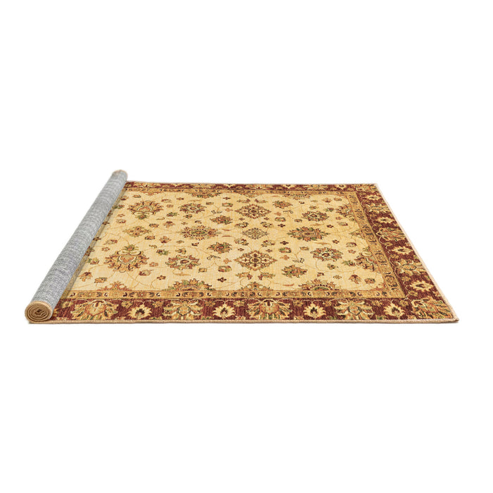 Sideview of Machine Washable Abstract Brown Modern Rug, wshabs3532brn