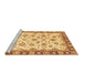 Sideview of Machine Washable Abstract Brown Modern Rug, wshabs3532brn