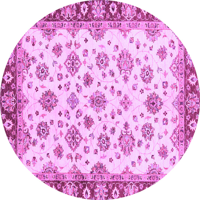 Round Abstract Purple Modern Rug, abs3532pur