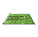 Sideview of Machine Washable Oriental Green Traditional Area Rugs, wshabs3533grn