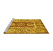 Sideview of Machine Washable Oriental Yellow Traditional Rug, wshabs3533yw