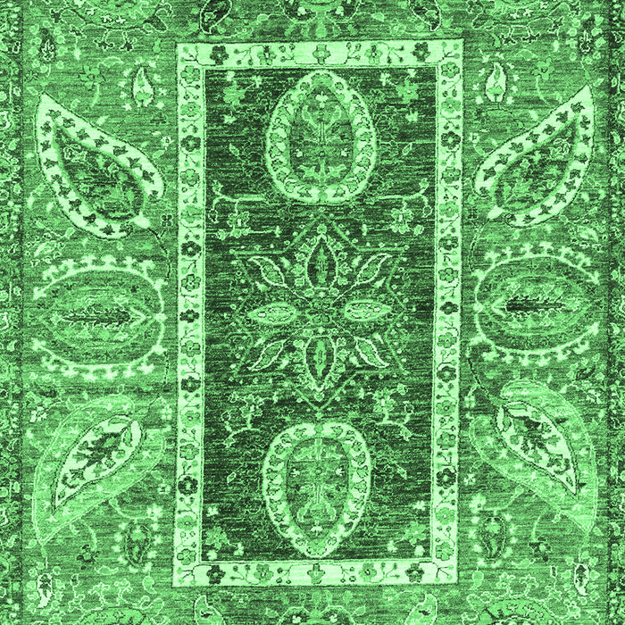 Machine Washable Oriental Emerald Green Traditional Area Rugs, wshabs3533emgrn