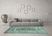 Machine Washable Oriental Light Blue Traditional Rug in a Living Room, wshabs3533lblu