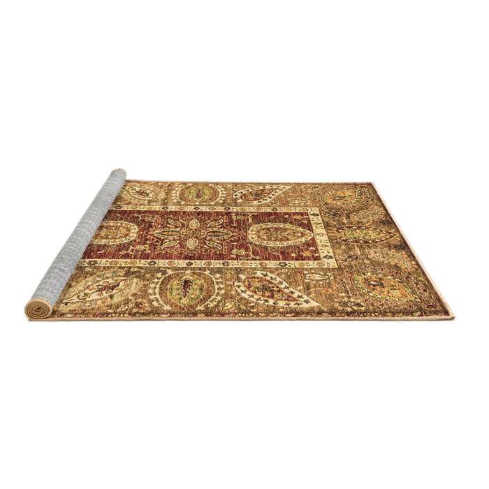Sideview of Machine Washable Oriental Brown Traditional Rug, wshabs3533brn