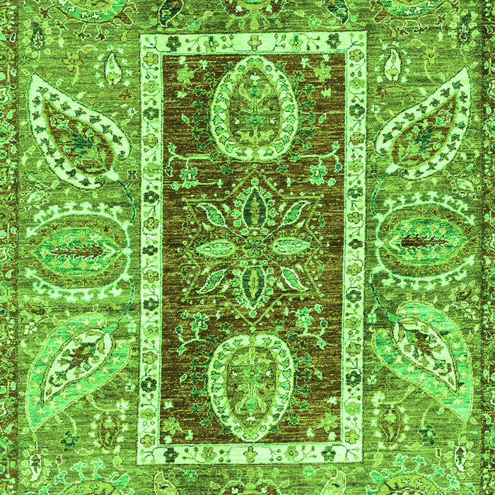 Machine Washable Oriental Green Traditional Area Rugs, wshabs3533grn