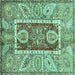 Square Oriental Turquoise Traditional Rug, abs3533turq