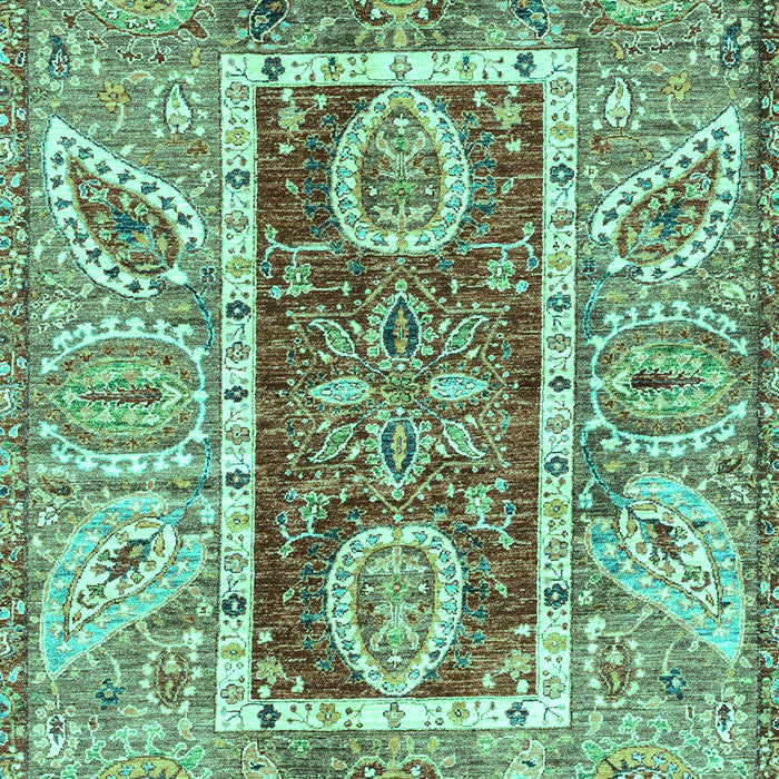 Machine Washable Oriental Turquoise Traditional Area Rugs, wshabs3533turq