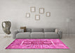 Machine Washable Oriental Pink Traditional Rug in a Living Room, wshabs3533pnk