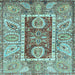 Square Oriental Light Blue Traditional Rug, abs3533lblu