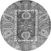 Round Oriental Gray Traditional Rug, abs3533gry