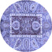 Round Oriental Blue Traditional Rug, abs3533blu