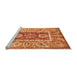 Sideview of Machine Washable Oriental Orange Traditional Area Rugs, wshabs3533org