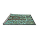 Sideview of Machine Washable Oriental Light Blue Traditional Rug, wshabs3533lblu