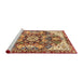 Sideview of Machine Washable Abstract Fire Brick Red Rug, wshabs3534