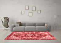 Machine Washable Abstract Red Modern Rug, wshabs3534red