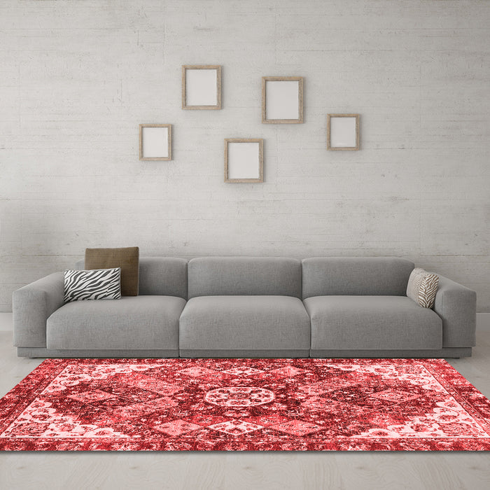Modern Red Washable Rugs