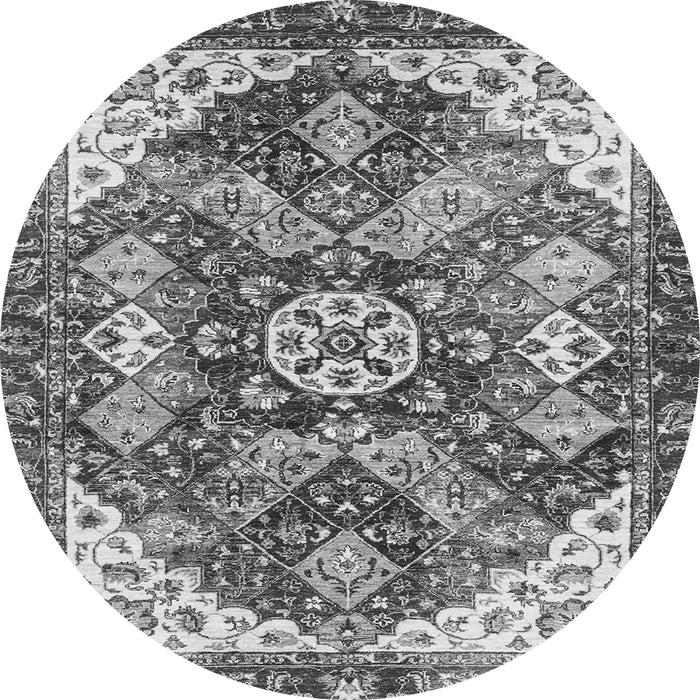 Round Abstract Gray Modern Rug, abs3534gry