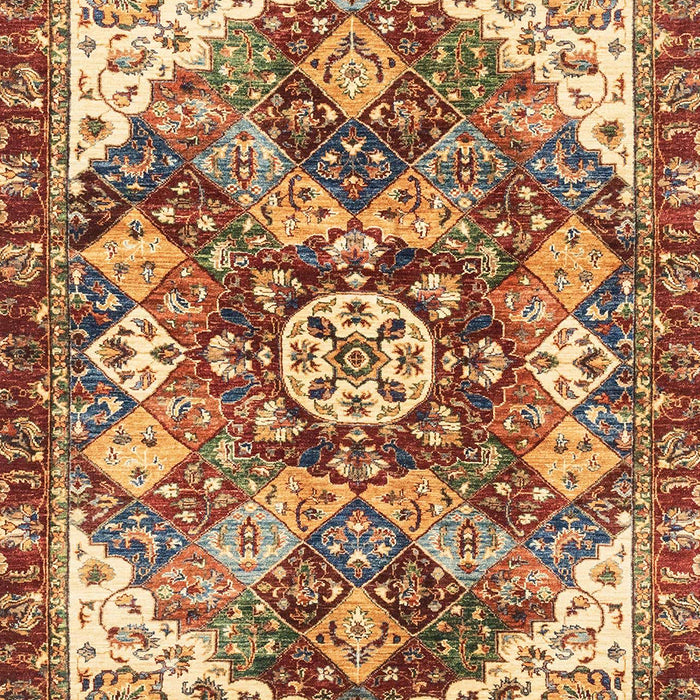 Machine Washable Abstract Fire Brick Red Rug, wshabs3534