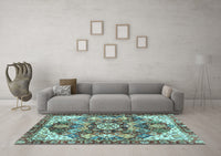 Machine Washable Abstract Light Blue Modern Rug, wshabs3534lblu