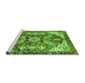 Sideview of Machine Washable Abstract Green Modern Area Rugs, wshabs3534grn