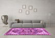 Machine Washable Abstract Purple Modern Area Rugs in a Living Room, wshabs3534pur