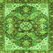 Square Abstract Green Modern Rug, abs3534grn