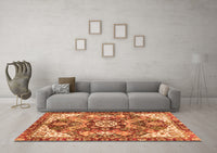 Machine Washable Abstract Orange Modern Rug, wshabs3534org