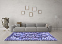 Machine Washable Abstract Blue Modern Rug, wshabs3534blu