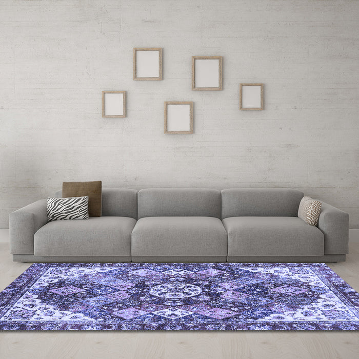 Machine Washable Abstract Blue Modern Rug in a Living Room, wshabs3534blu