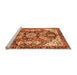 Sideview of Machine Washable Abstract Orange Modern Area Rugs, wshabs3534org