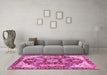 Machine Washable Abstract Pink Modern Rug in a Living Room, wshabs3534pnk