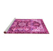 Sideview of Machine Washable Abstract Pink Modern Rug, wshabs3534pnk