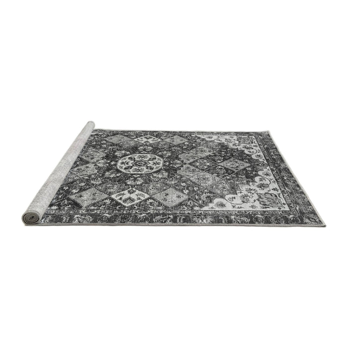 Sideview of Machine Washable Abstract Gray Modern Rug, wshabs3534gry