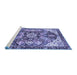 Sideview of Machine Washable Abstract Blue Modern Rug, wshabs3534blu