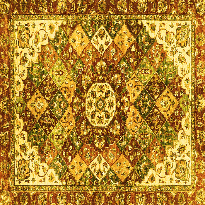 Square Abstract Yellow Modern Rug, abs3534yw