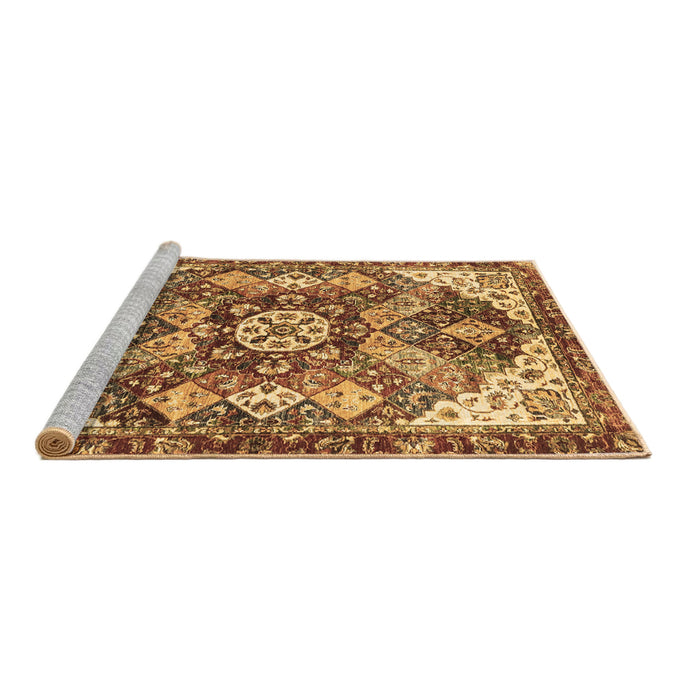 Sideview of Machine Washable Abstract Brown Modern Rug, wshabs3534brn