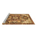 Sideview of Machine Washable Abstract Brown Modern Rug, wshabs3534brn