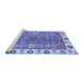 Sideview of Machine Washable Oriental Blue Traditional Rug, wshabs3535blu